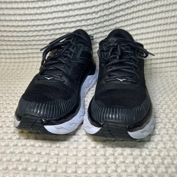 Hoka One One Bondi 7 Black White Running Shoes Womens 8.5 1110519 BWHT - Picture 2 of 10